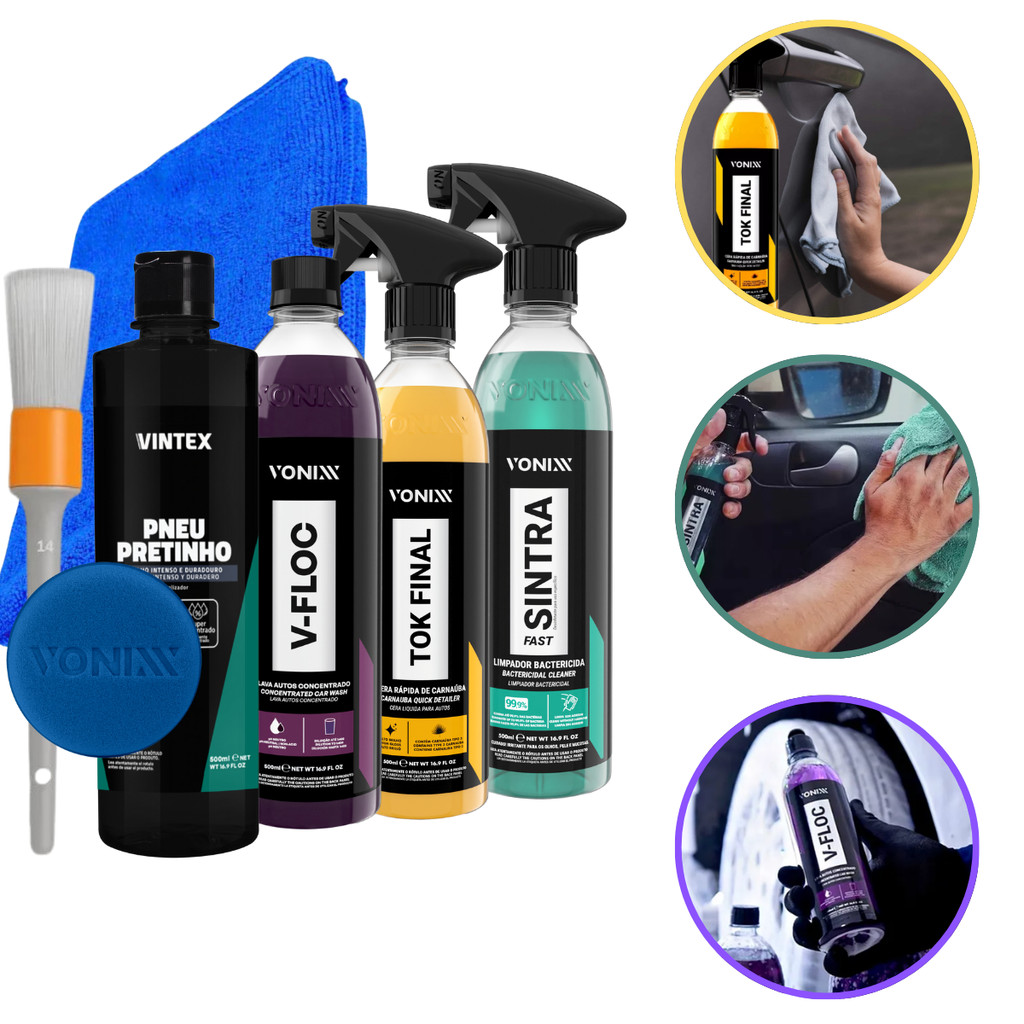 Kit Shampoo V-Floc Cera Tok Final Limpador Sintra Fast Vonixx Pretinho Vintex em Oferta na Shopee
