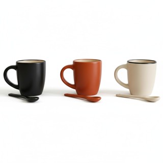 Caneca de Cerâmica com Colher 90ml Café Chá Cappuccino Presente Exclusivo Criativo Design Moderno em Oferta na Shopee