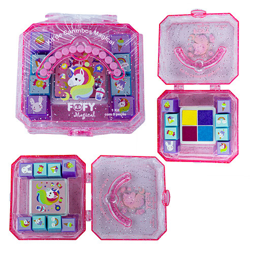 Mini Maleta de Carimbos Infantis Fofy – Tema Mágico e Colorido para Brincar e Criar em Oferta na Shopee