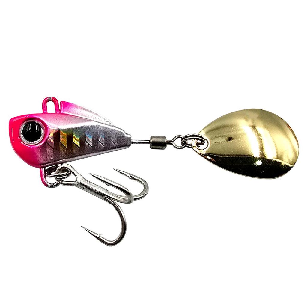 Isca Artificial Little Spin Colher Redonda Grande 3cm 16g Rosa Holográfico - Yara Cor 01