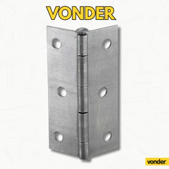 Kit 24 Unidades Dobradiça para Porta 3" Ferro Polido Vonder