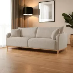 Sofá Camila 2,20m Luxo 3/4 Lugares Madeira Maciça Castellar Móbile