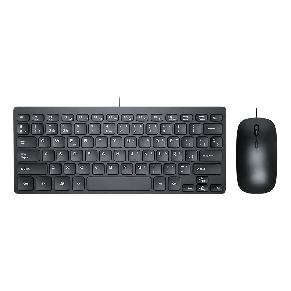 Kit Teclado E Mouse Abnt2 Com Fio Usb Computador Notebook