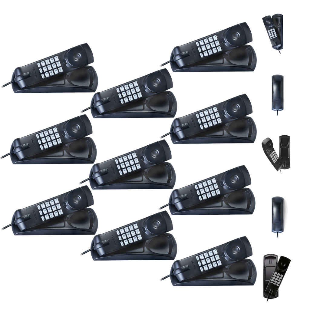 Kit 10 Aparelhos Telefones Fixos Gôngola Intelbras TC20, Teclado Luminoso e Funções Flash e Mudo