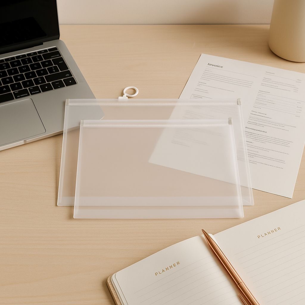 Kit Pasta Para Documento Plástica A4 Com Fechamento Em Zíper