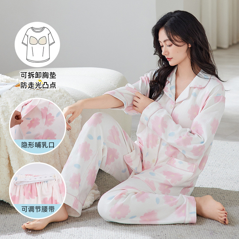 Xiyue atacado classe A roupas de confinamento algodão puro com almofada no peito verão mulheres grávidas pós-parto amame