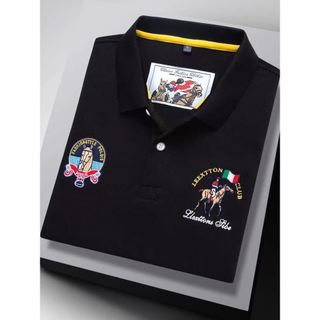 Primavera verão marca High-End de manga curta camiseta masculina lapela puro algodão roupas superiores Paul bordado meia