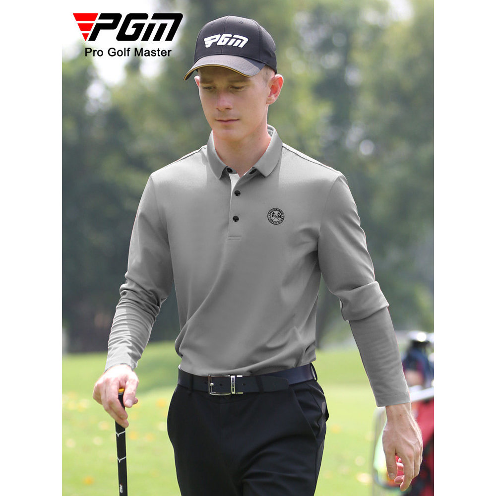 PGM roupas de golfe masculinas de manga comprida camiseta primavera lapela camisa Polo roupas masculinas de golfe acessó