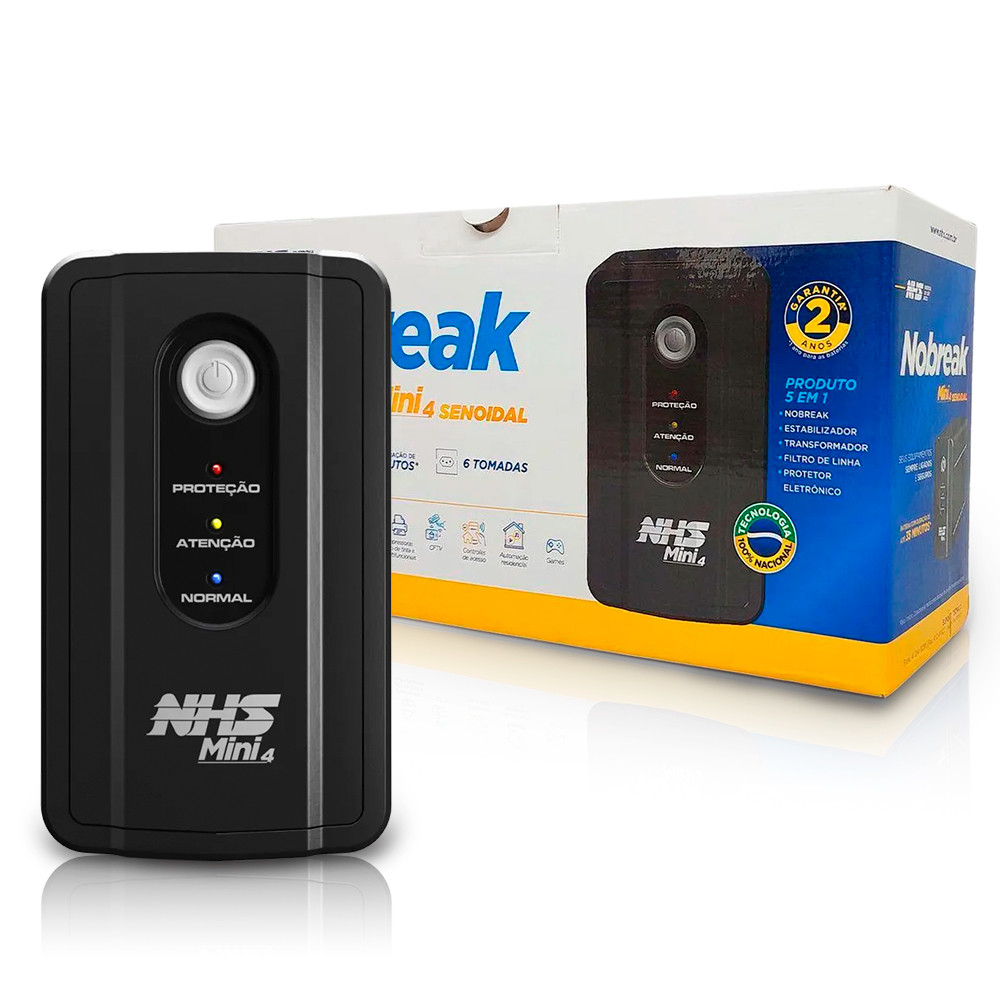 Nobreak NHS Mini 4 Senoidal 600VA Bivolt 120V Bat 7Ah