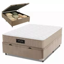 Cama Box Baú Colchão Casal Molas Ensacadas Splendido 138x188x65cm Munhoz