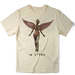 Camiseta Algodao Nirvana In Utero Banda de Rock Grunge Kurt Cobain