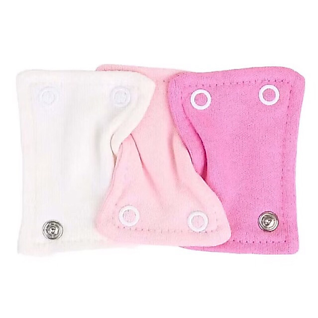 Kit 4 Extensores 2 Botões de Body de Bebê Cores Menino Menina 100% Algodão Prolongador Alongador de Bodie