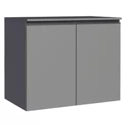 Balcão Armário de Cozinha 80 cm 2 Portas Suspenso Cinza Nice Madesa
