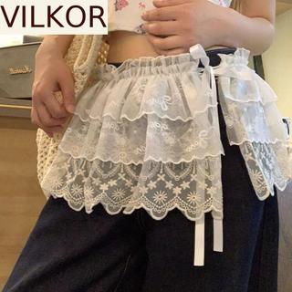 Saias Com Babados VILKOR , Mini De Renda Estilo Coreano Balletcore , Flor Cintura Alta Curta Cortina De Bunda Menina