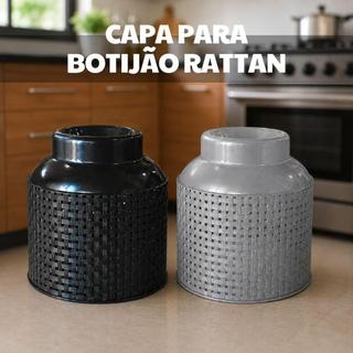 Capa Protetora Para Botijão Bujão de Gás Rattan 44x42cm Arqplast