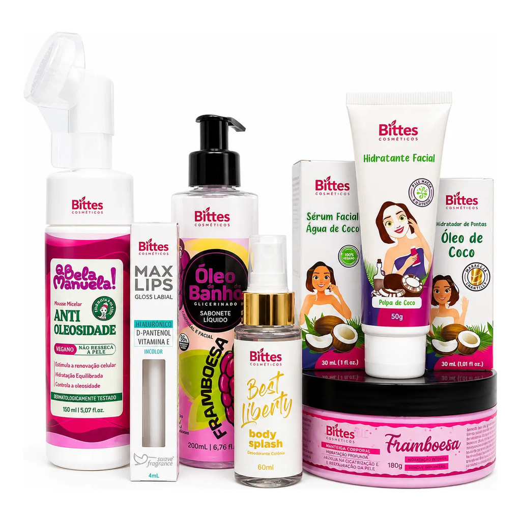 Kit Skincare Corporal Qbela Manuela Anti Oleosidade Oil Coco