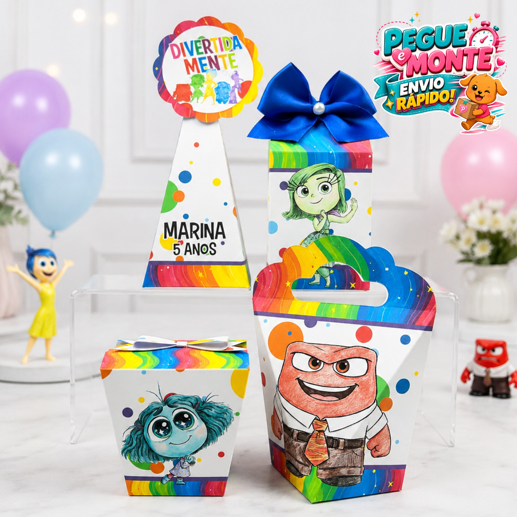 Kit Caixas Divertidamente | Lembrancinhas Personalizadas | Caixinhas para Festa Infantil | Aniversário