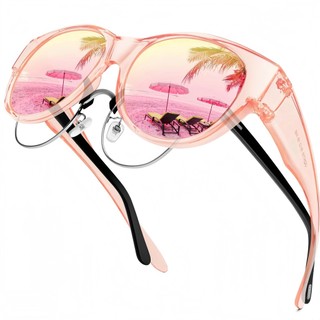 Óculos de Sol Femininos EUNOIALENS com Lentes de Grau - Armações Quadradas Grandes de Plástico, Proteção UV400, Óculos d