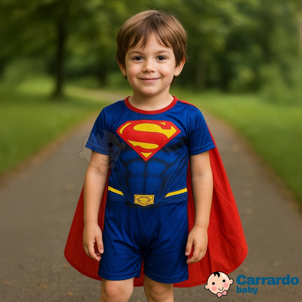 Fantasia Infantil Menino Super Heróis Barata SuperMan Temática Masculina Achadinhos Criança identcica