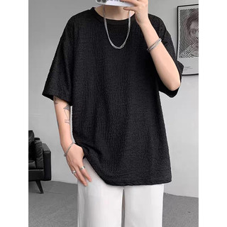 2026 novo estilo estilo coreano Design nicho plissado camiseta masculina de manga curta Casual High street Wear camisa d