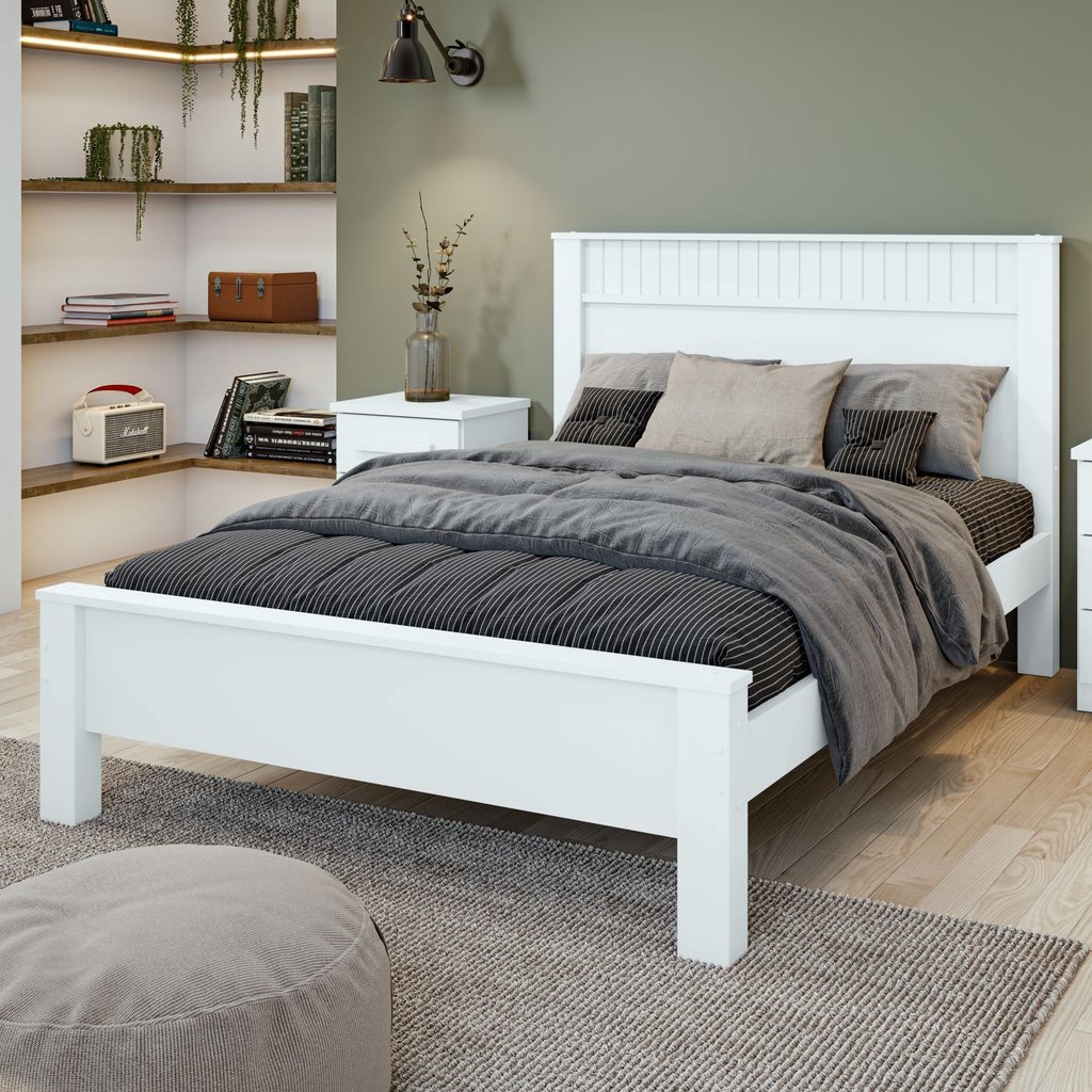 Cama Casal Cabeceira Ripado Athenas Plus Branco Branco