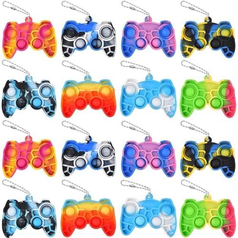 16 Peças Mini Chaveiro Pop Fidget , Brinquedo Minúsculo Push De Volta , Brinquedos Em Massa , De Bolha Alívio De Estress