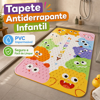 Tapete Antiderrapante Banheiro e Chuveiro Infantil em PVC Impermeável, Seguro e Fácil de …