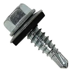 Parafuso Auto Brocante Multi-Fix 12x7/8 Kit 100 Un Aço Galvanizado Autoperfurante C/ Vedação Costura Telha Metal Madeira