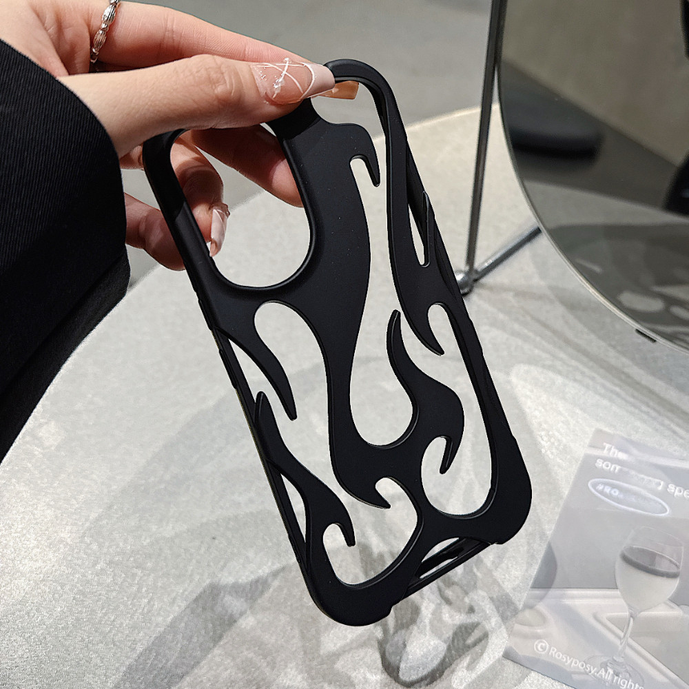 Capa De Telefone Em Formato De Chama Fosca Para Samsung Galaxy A56 A55 A54 A36 A26 A17 A16 A15 A14 A06 5G 4G S25 S24 S23