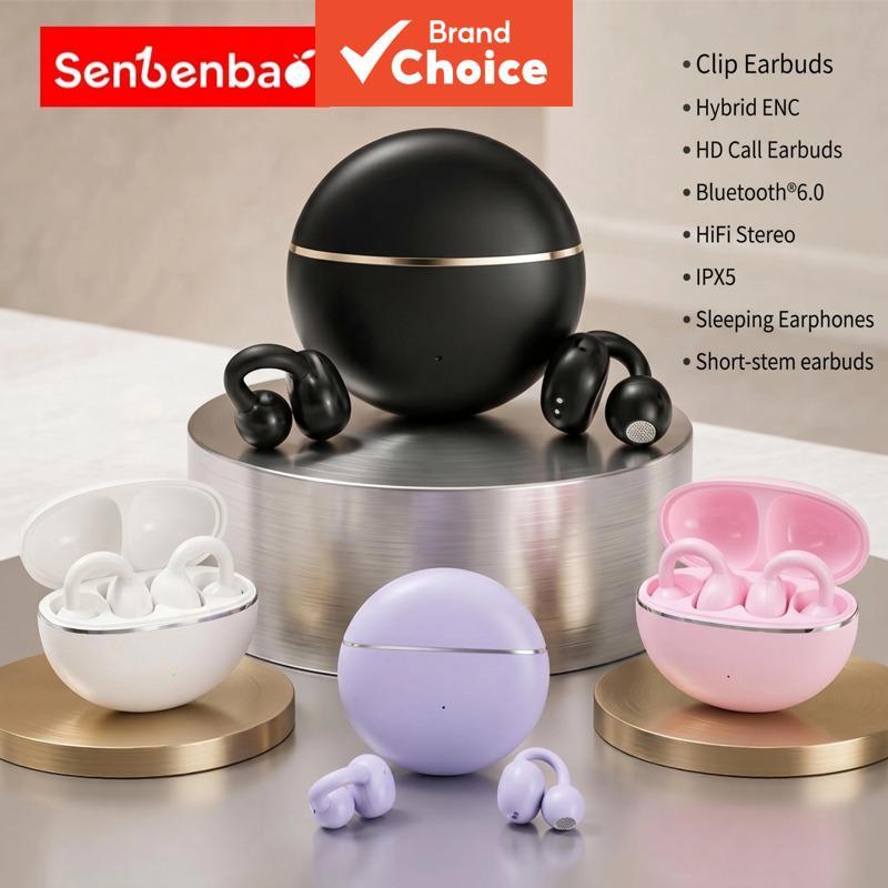 Senbenbao XF36 Fones De Ouvido Mini Clipe De Orelha Bluetooth ENC Com Cancelamento De Ruído Duplo Microfone HiFi Sem Fio