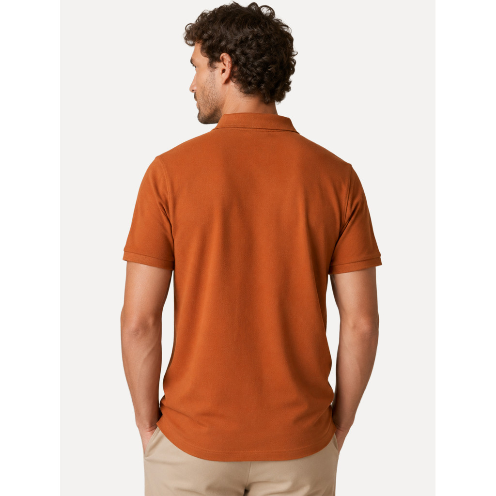 Polo Aramis Masculina Basic Piquet Mono Original Terracota — imagem 2 de 2