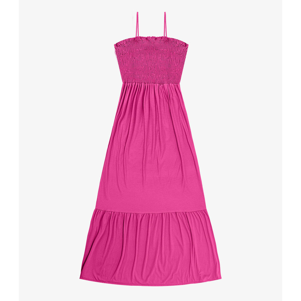 Vestido Midi Feminino Decote Quadrado Endless Rosa
