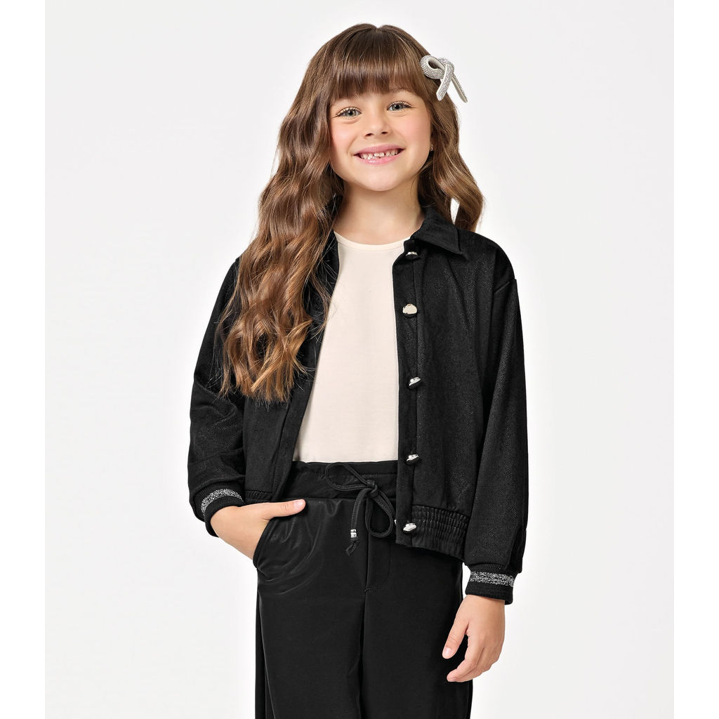 Jaqueta Infantil Suede Sarjado Trick Nick Preto