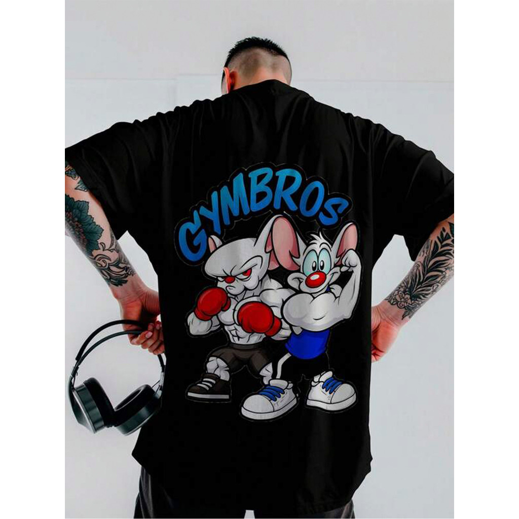 Camiseta Masculina Gymbros Camisa Streetwear Unissex 100% Algodão Plus Size Oversized Envio Rápido