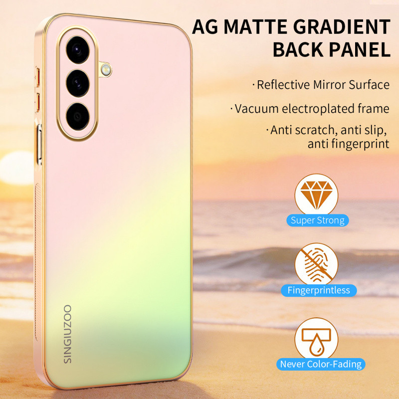 Capa De Telefone Luxuosa Revestida AG Fosca Cor Gradiente Para Samsung A57 5G A37 A27 A17 A07 A18 A08 A56 A55 A36 A26 A1
