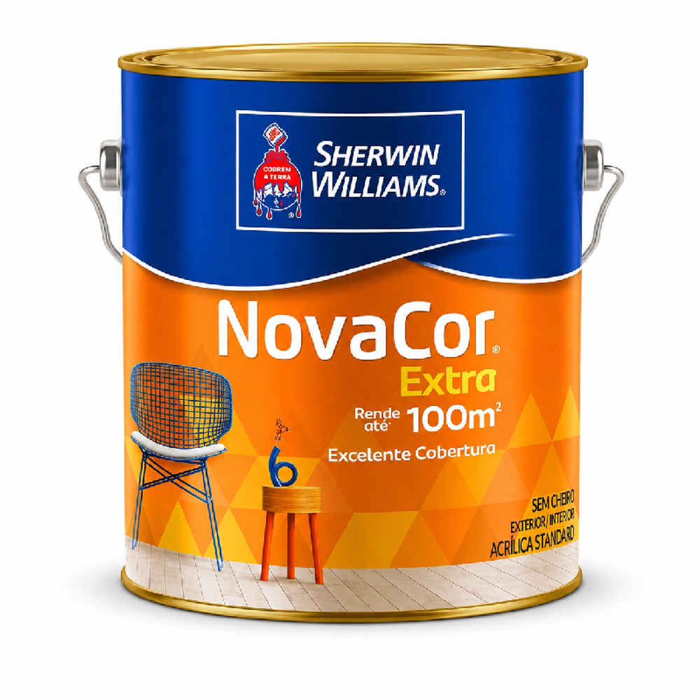 Tinta Acrílica Novacor Extra Branco Semi Brilho 3,6L Sherwin-Williams