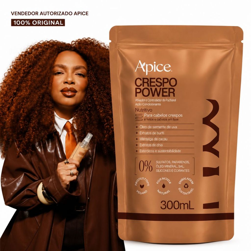 Ápice Crespo Power Creme de Pentear Nutritivo Refil 300ml | Anti-Frizz e Definição | Escolha 1, 2 ou 3 Unidades
