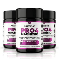 Pro 4 Magnésio Mais Energia Disposição e Relaxamento 60 Cápsulas
