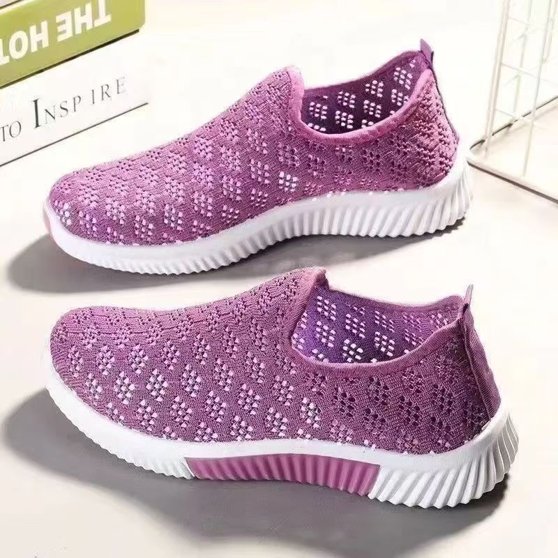 Moda feminina sapatos respirável leve sapatos femininos primavera verão malha sapatos casuais sola macia All-Match