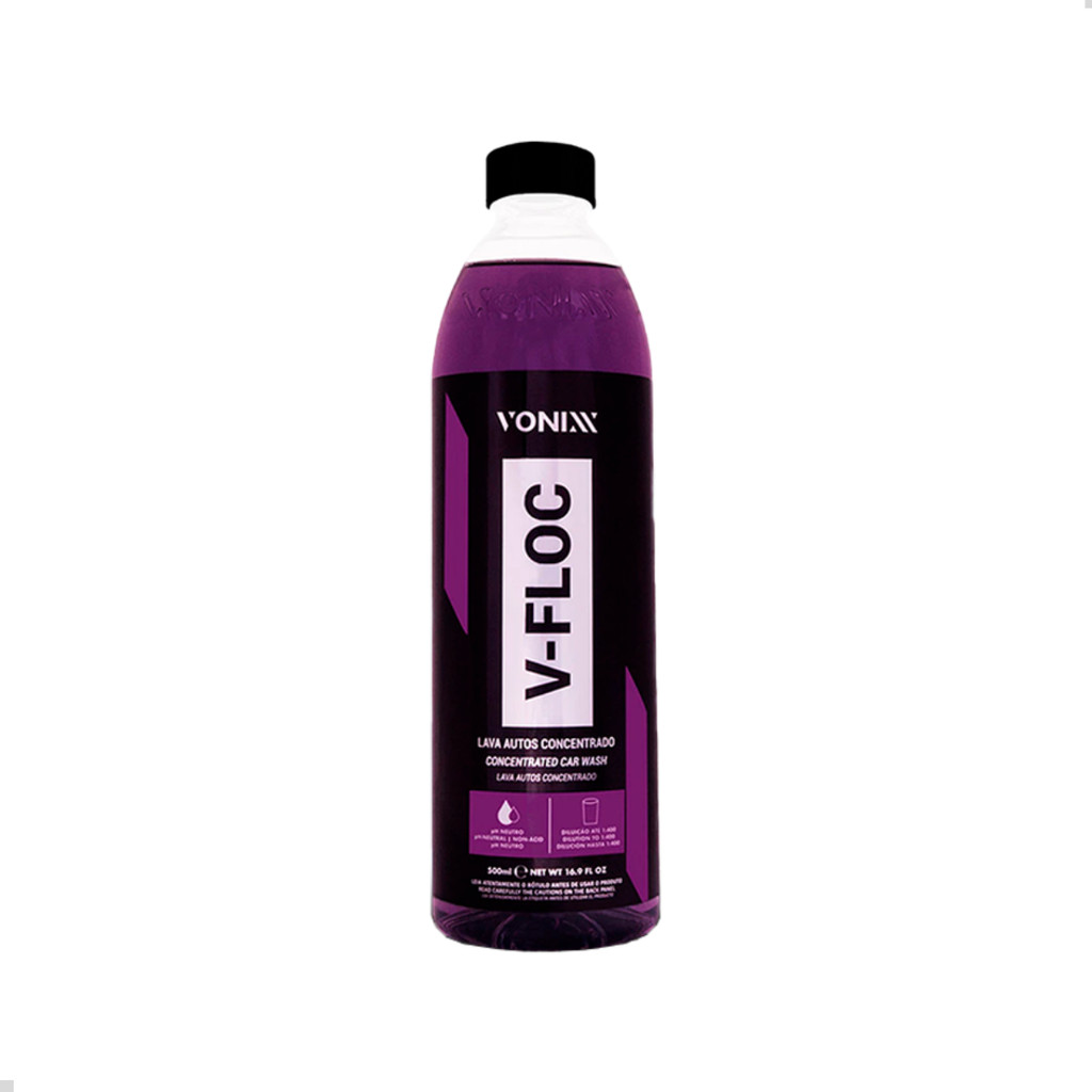 Shampoo para Carros V-Floc Vonixx 500ml - Limpeza Segura com pH Neutro, Reduz Mi