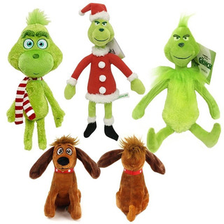 Brinquedos De Pelúcia Grinch Max Squeaky Dog Cartoon Animal Plush Boneca Macia Para Crianças