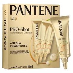 Ampola de Tratamento Capilar Pantene Pro-Shot Reestruturação Molecular Caixa 3 Unidades 15ml Cada