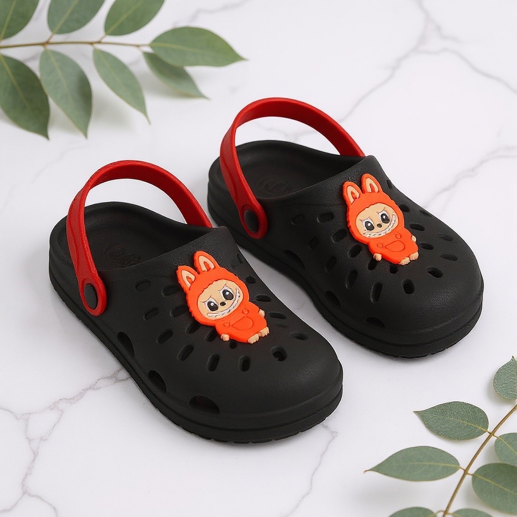 Babuche Infantil Labubu Laranja Preto Antiderrapante Macia 27 ao 34 — Achadinhos de Encanto