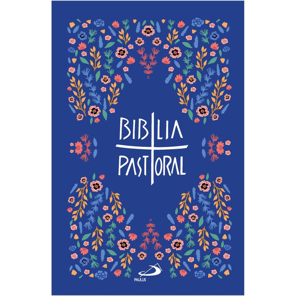 Bíblia Pastoral | Floral Azul | Capa Cristal