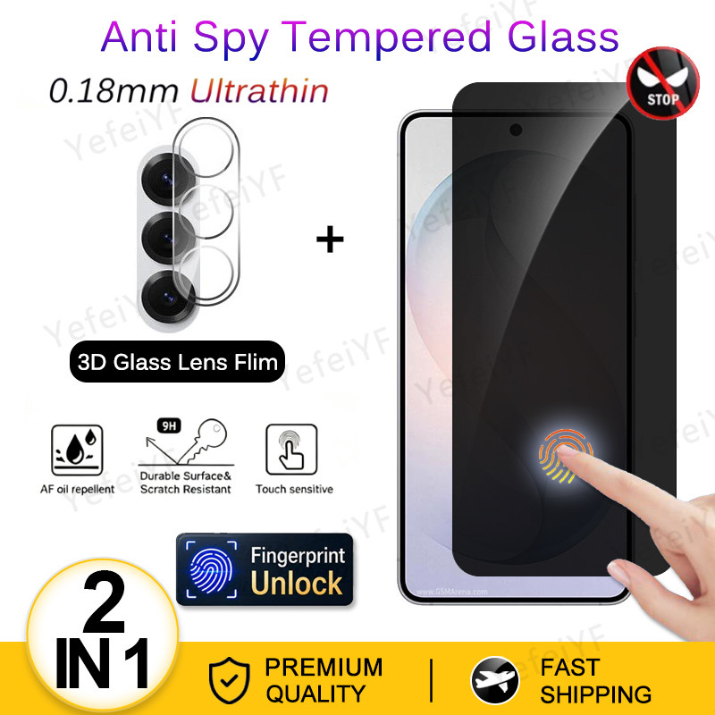 Protetor De Tela De Privacidade Ultrafino Samsung S26 Para S25 S24 Ultra S23 S22 S21 Plus S25 Edge Note 20 Suporta Desbl