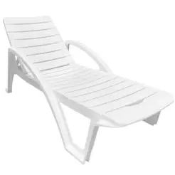 Espreguiçadeira Praia Piscina Camping Aura Dobrável Branca Rodas Suporta 120kg - Lar Plásticos