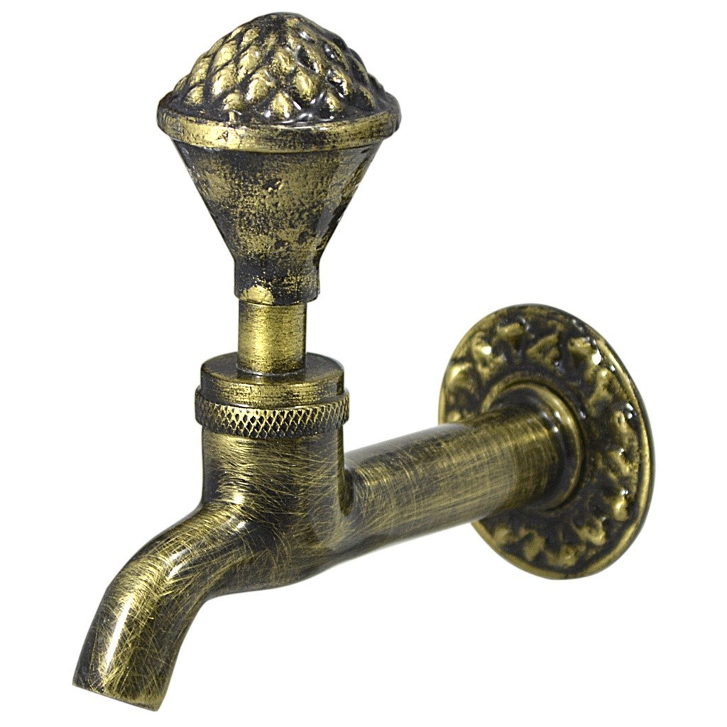 Torneira Banheiro Lavatório Ouro Velho Retro Vintage Parede Pia Lavatorio Decorativa Modelar
