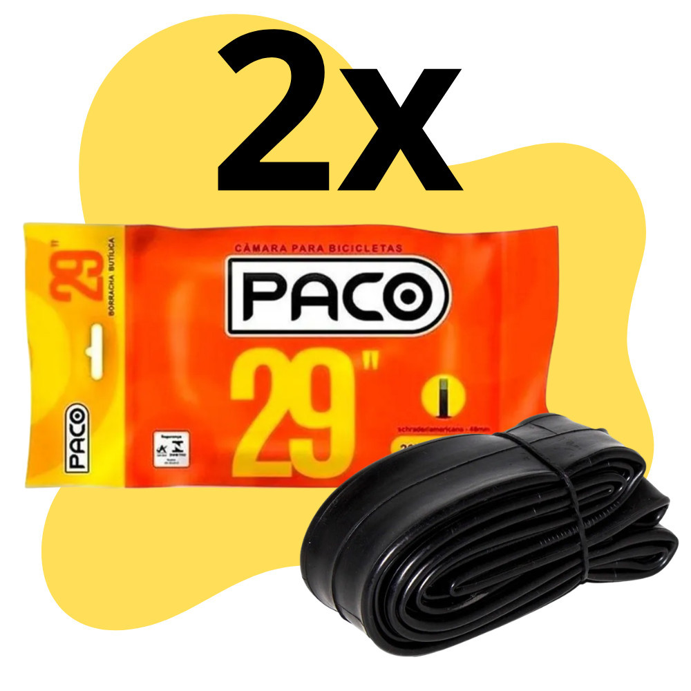 Kit com 2 Câmaras Ar Bicicleta 29 X 1.95/2.125 Mtb Paco