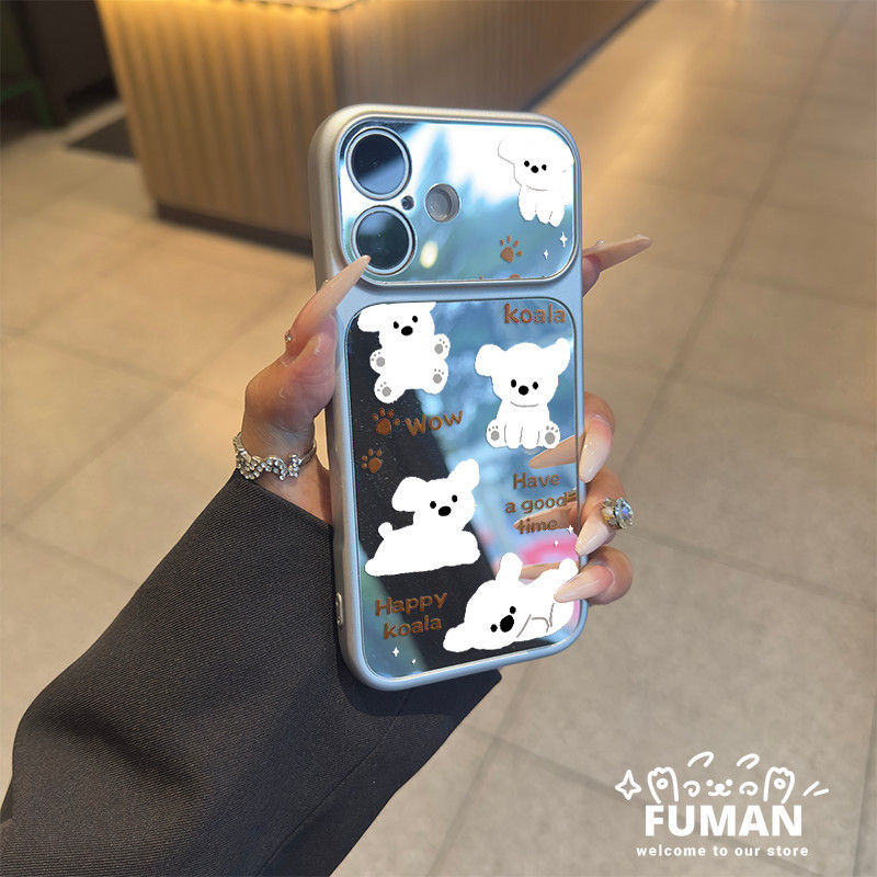 Bonito Cão Arco Coelho Espelho Caso De Telefone Para Samsung Galaxy A27 A37 A36 M36 F36 A35 A34 A33 A32 M32 A31 A26 A25 