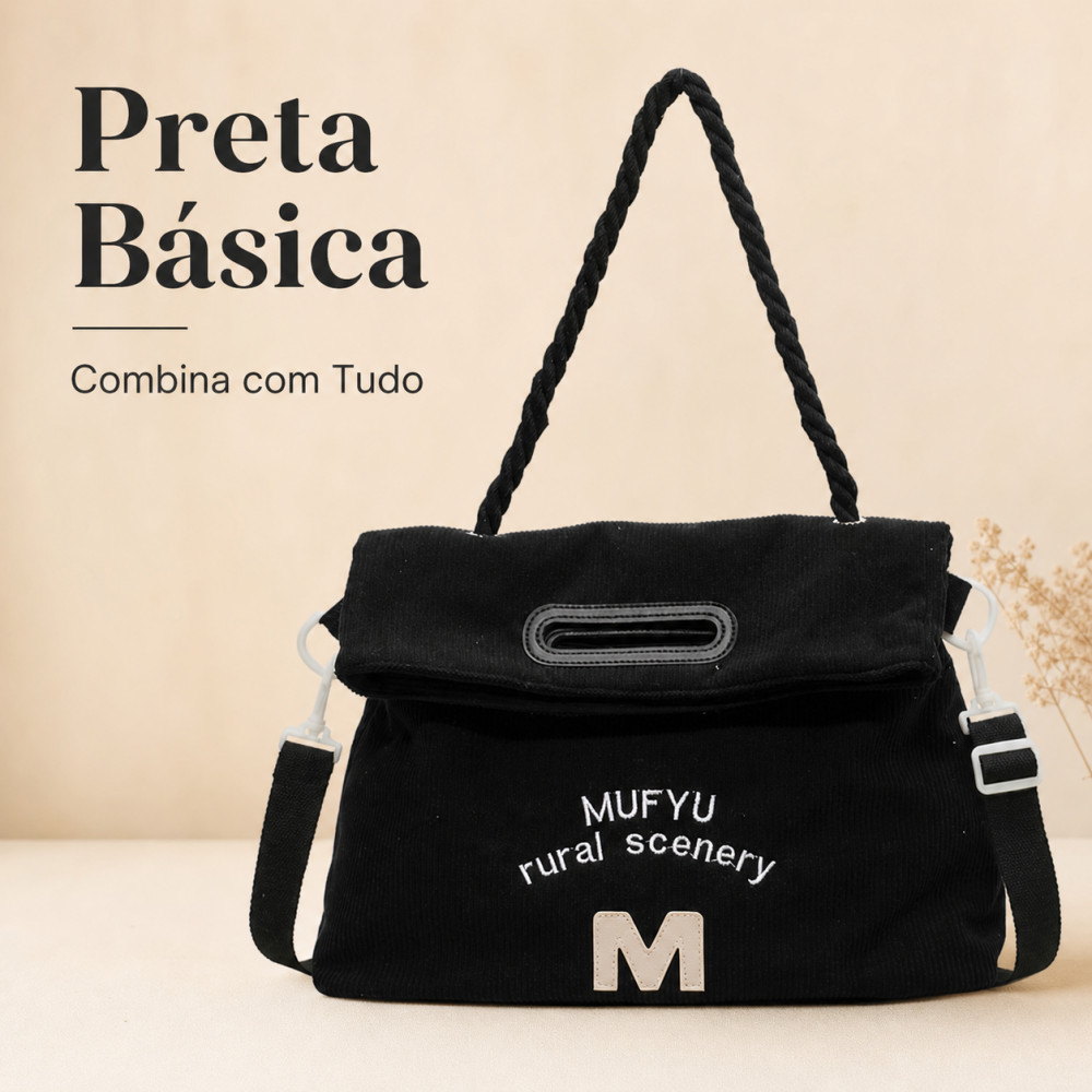 Bolsa Tote Feminina Grande Casual De Tecido Canelado Com Alça Transversal Bolsa De Ombro Espaçosa Estilosa